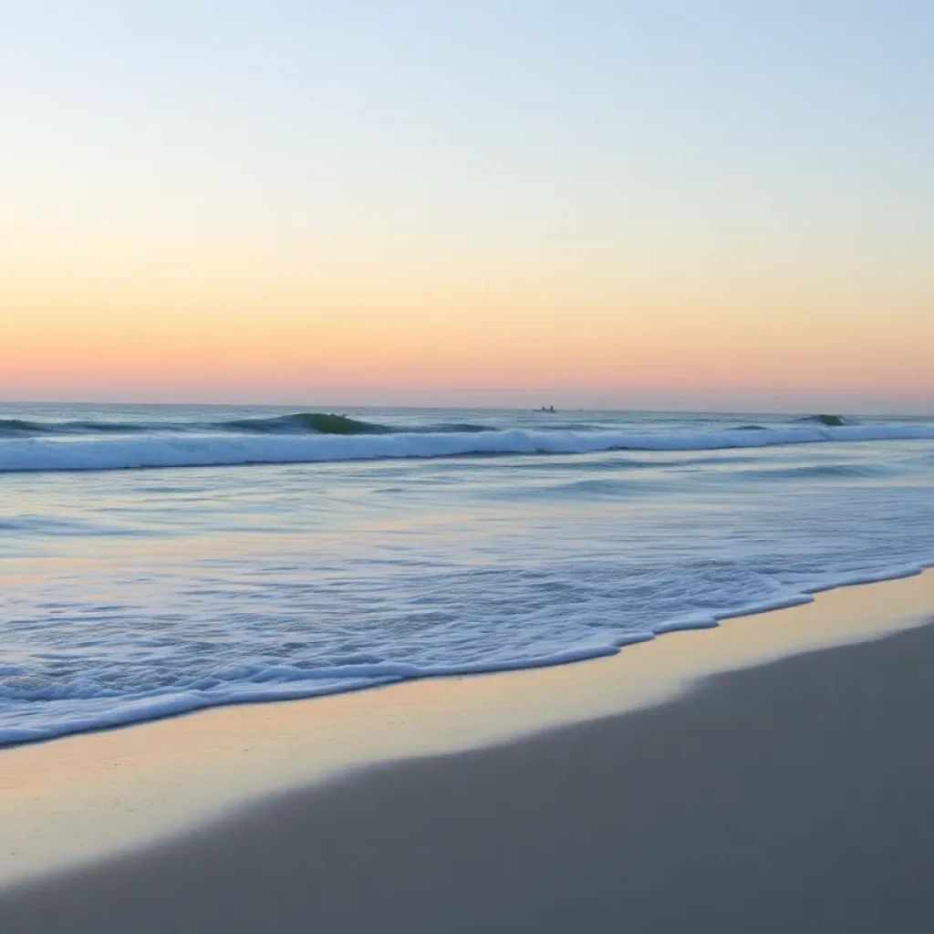A tranquil beach scene on Hilton Head Island during sunrise.