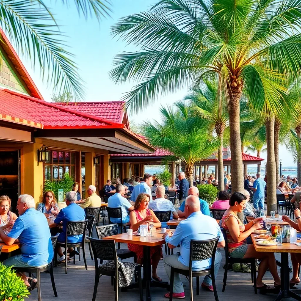 Outdoor dining at a restaurant on Hilton Head Island