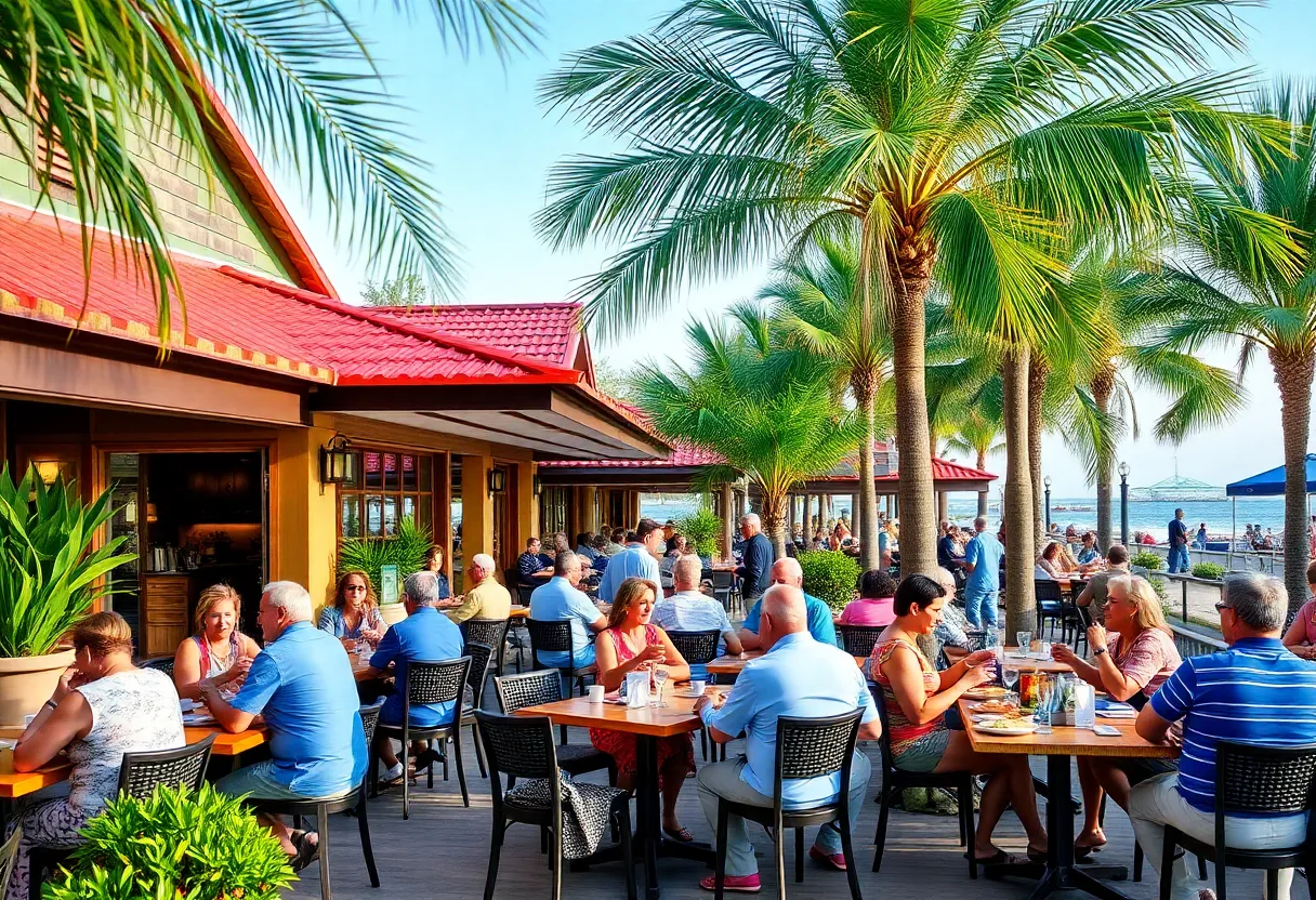 Outdoor dining at a restaurant on Hilton Head Island