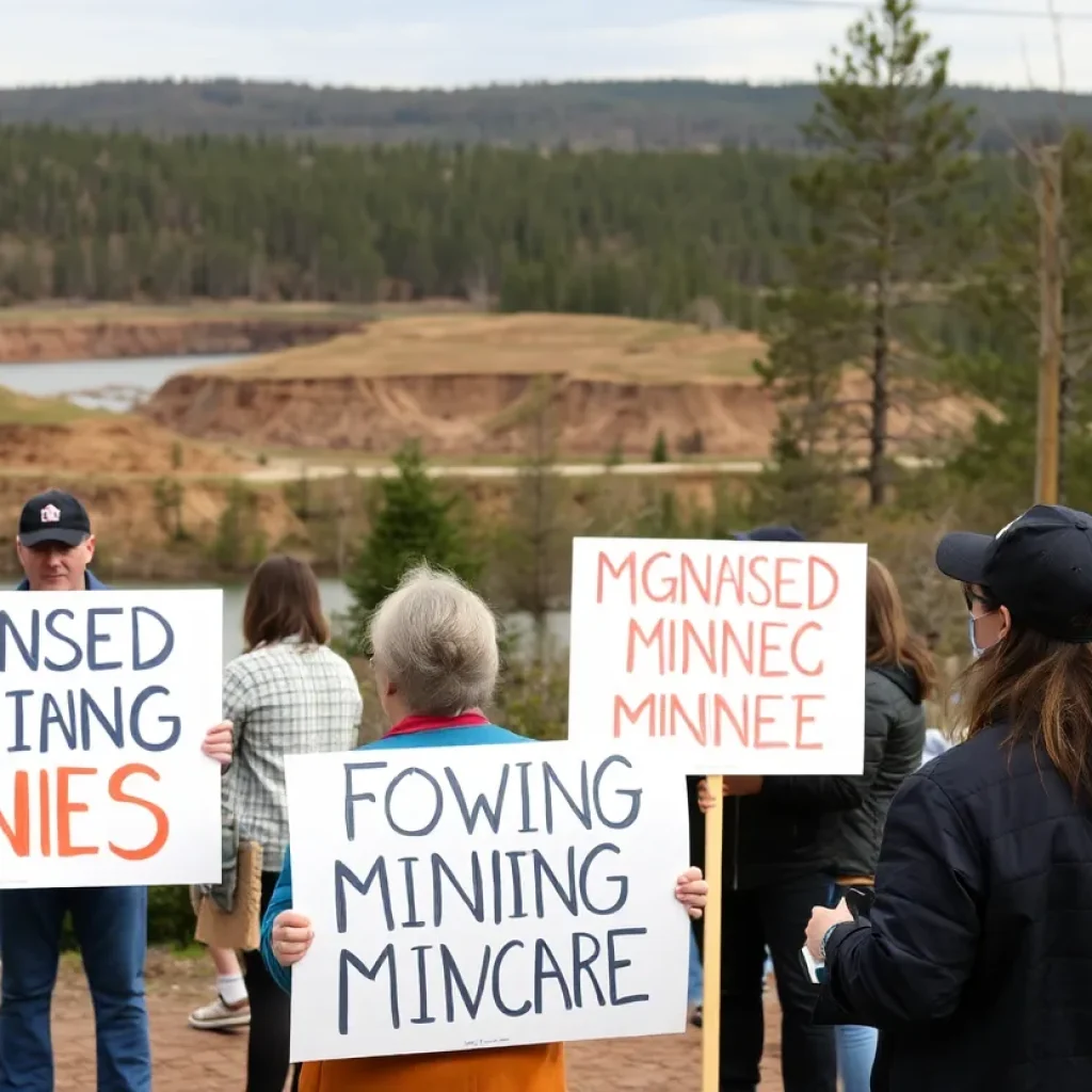 Residents protesting against the proposed sand mine in Jasper County.
