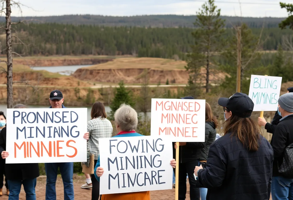 Residents protesting against the proposed sand mine in Jasper County.