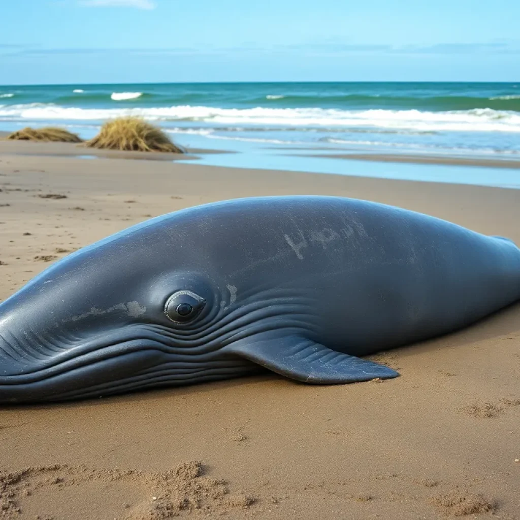 Juvenile sperm whale stranded on Hilton Head Island