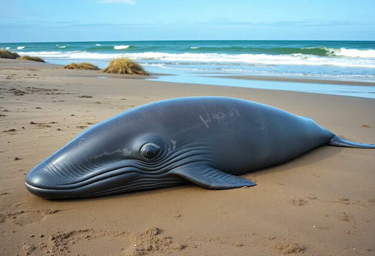 Juvenile sperm whale stranded on Hilton Head Island