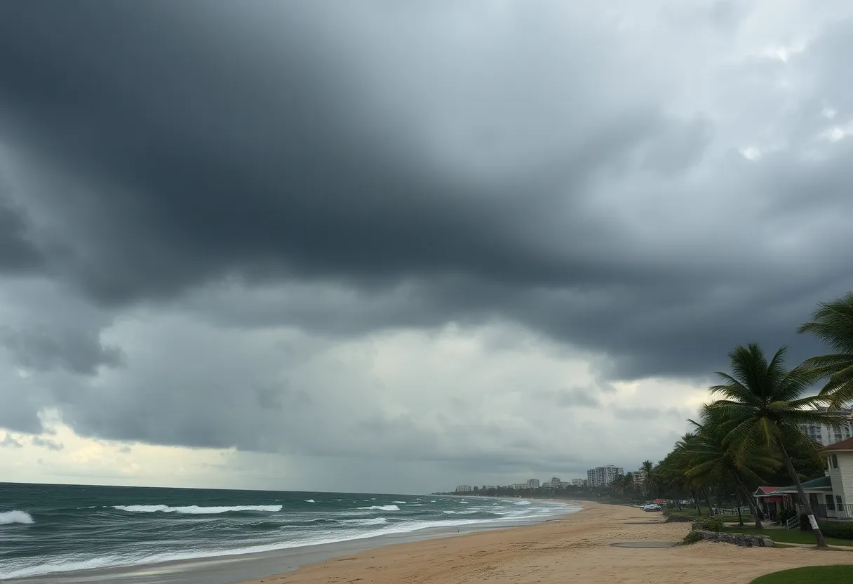Dark storm clouds forming over Myrtle Beach