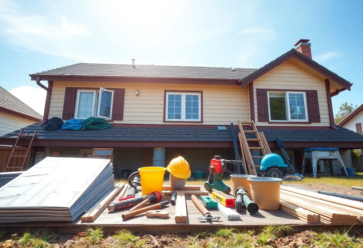 Well-prepared property for a roofing project
