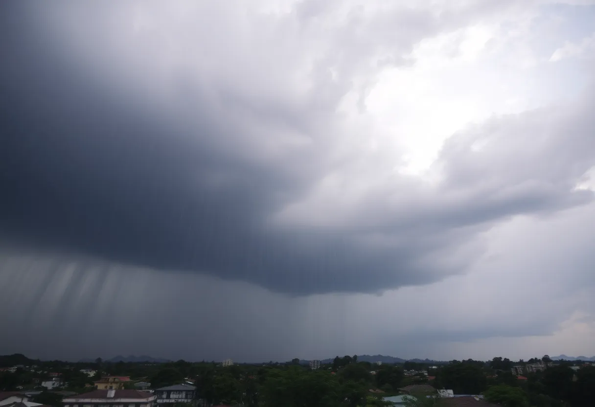 Dark storm clouds over Charleston signaling severe thunderstorms