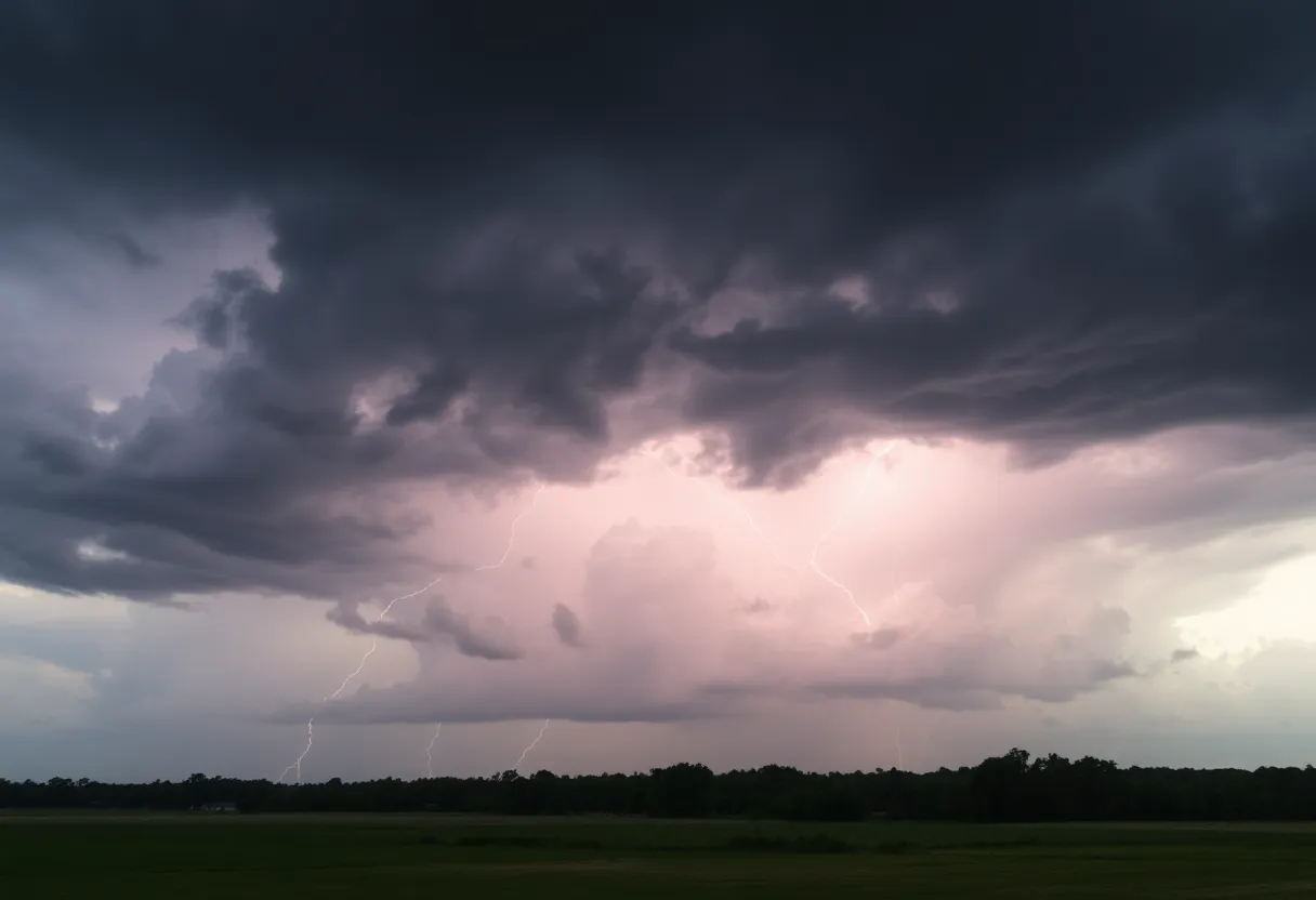 Dramatic thunderstorm clouds over South Carolina