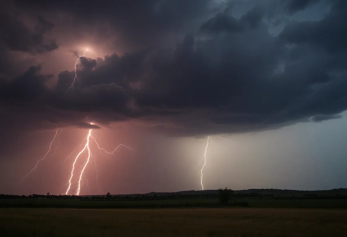 Thunderstorm clouds forming over South Carolina