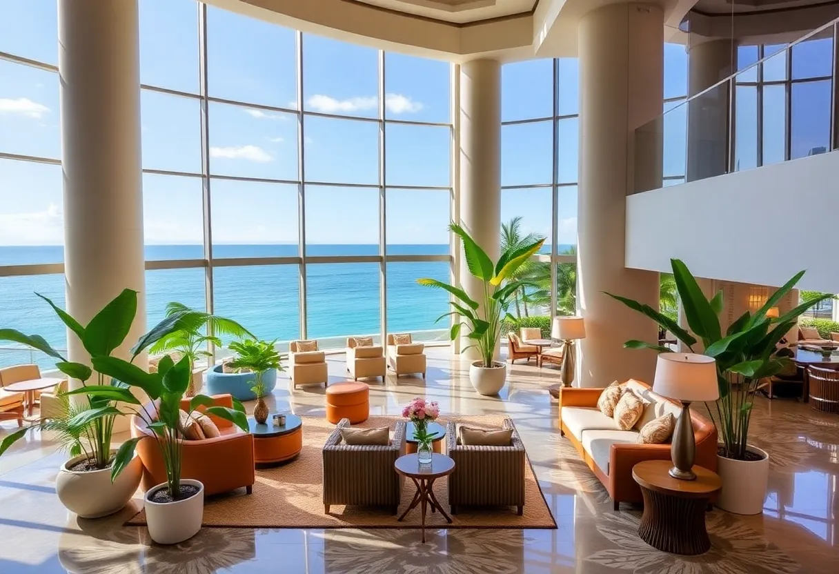 Luxurious modern lobby at Sonesta Resort Hilton Head Island