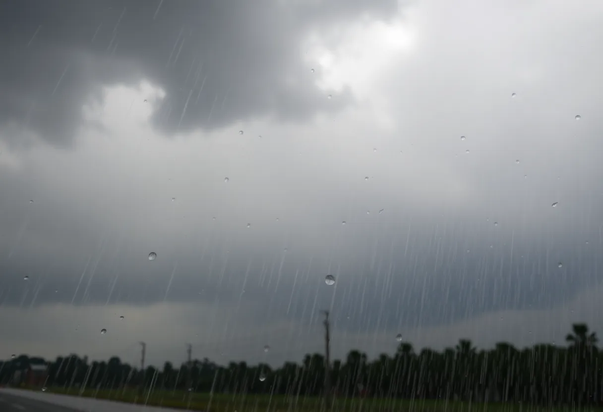 Dramatic weather in South Carolina with rain and snow