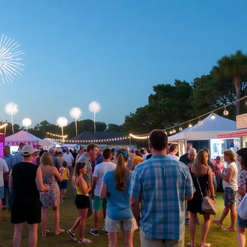Families enjoying summer events at Shelter Cove Community Park