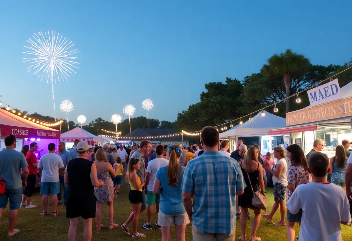 Families enjoying summer events at Shelter Cove Community Park