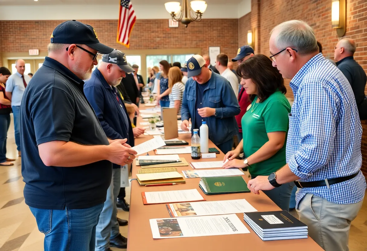 Legal assistance being provided to veterans at a community event