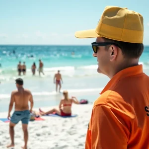 Lifeguard at Coligny Beach ensuring safety for beachgoers