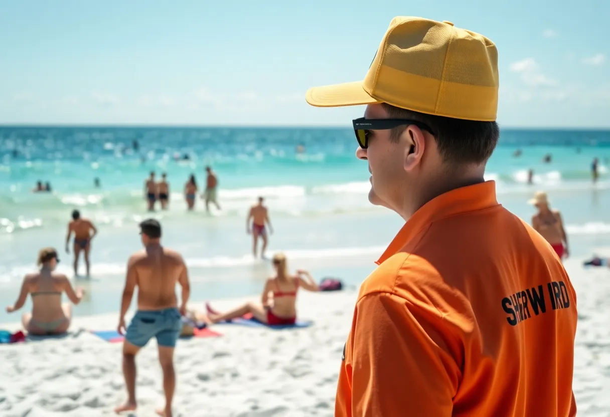 Lifeguard at Coligny Beach ensuring safety for beachgoers