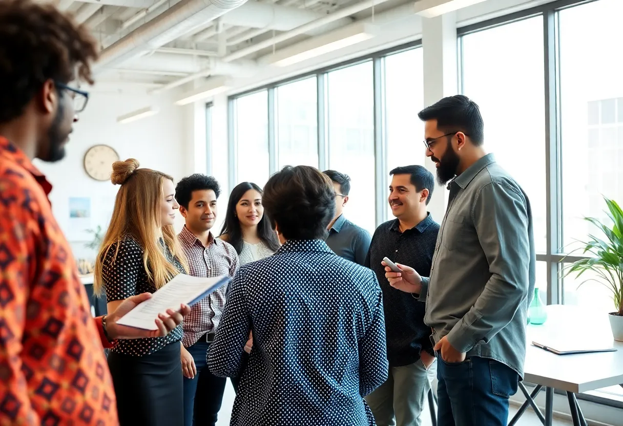 A team discussing content marketing strategies to build customer relationships.