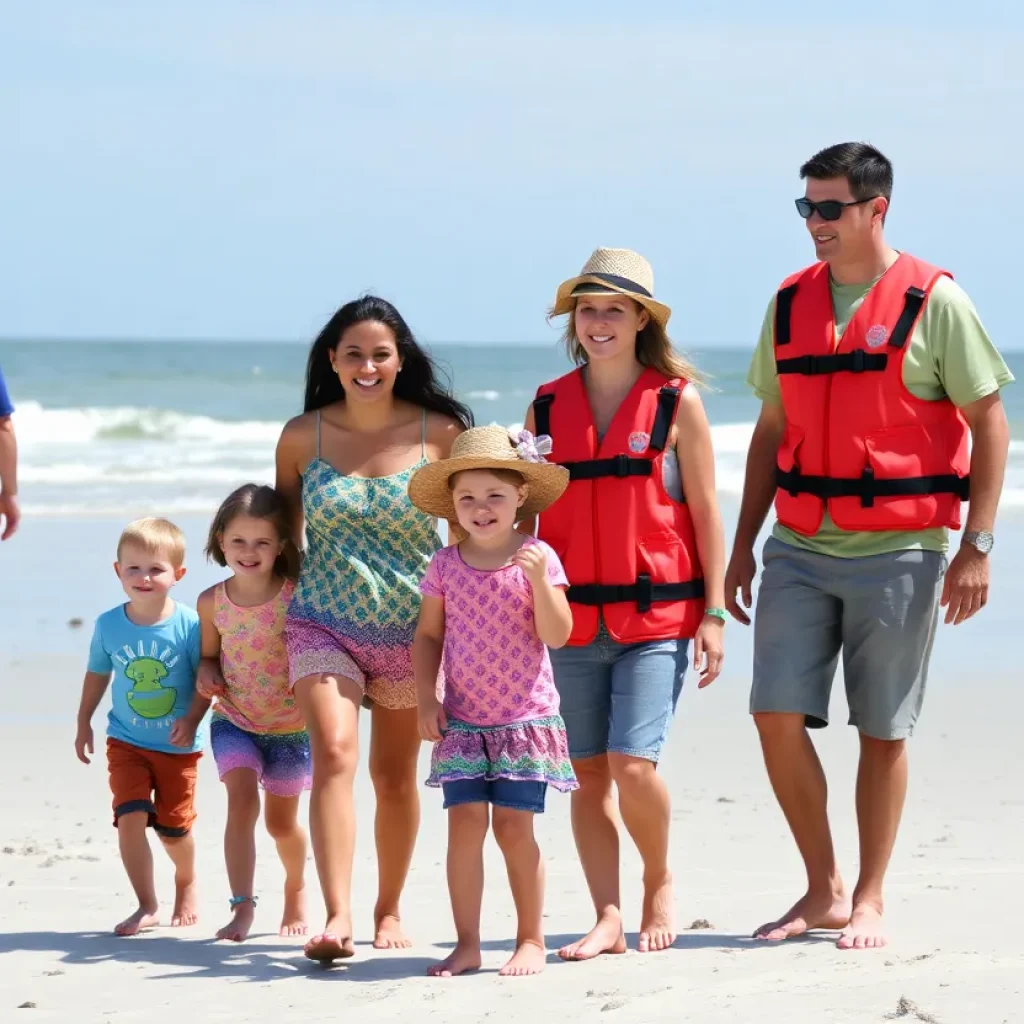 Family enjoying safety at Hilton Head beach