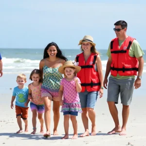 Family enjoying safety at Hilton Head beach