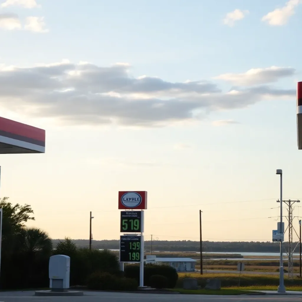 Gas station price signs in Beaufort County, SC