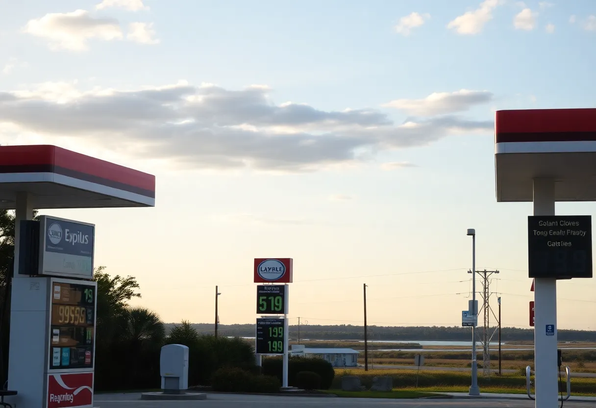 Gas station price signs in Beaufort County, SC