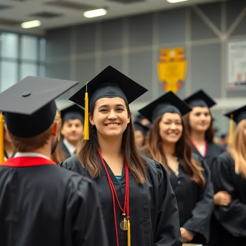 Graduates celebrating academic achievement outdoors