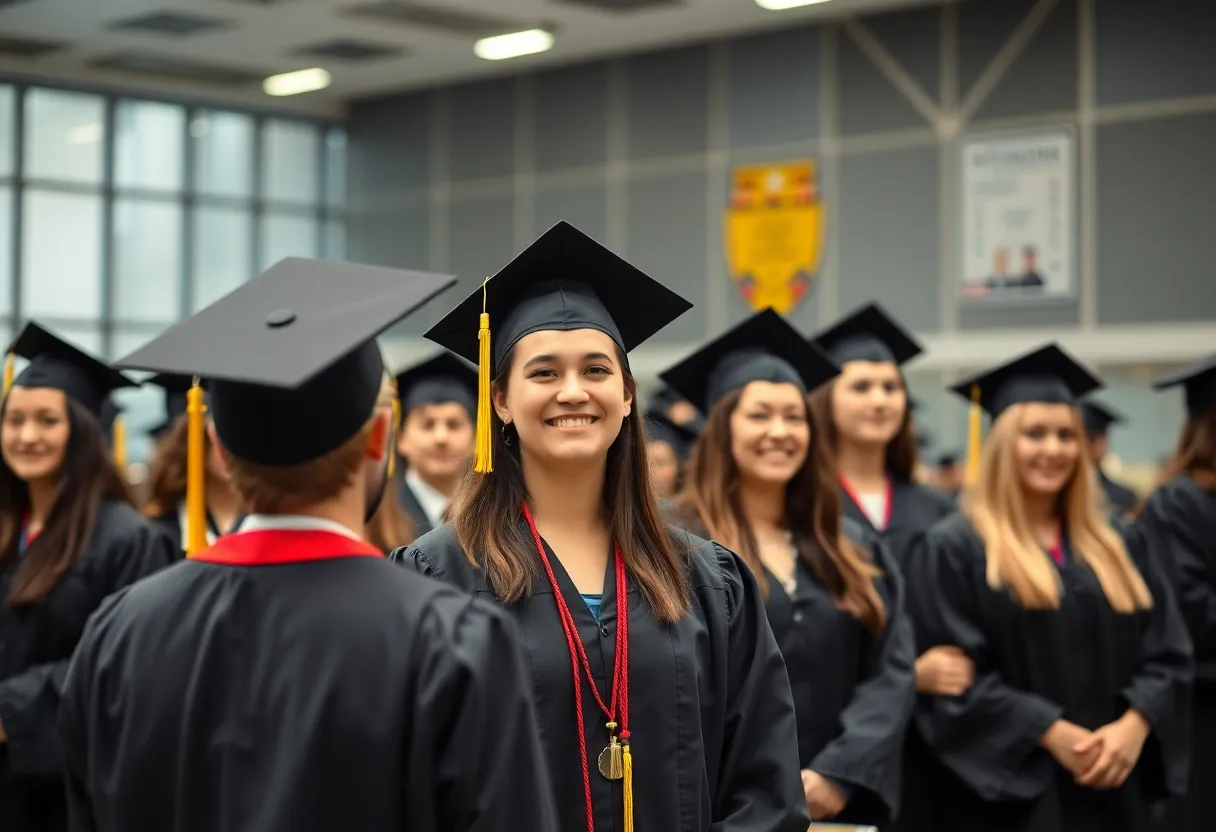 Graduates celebrating academic achievement outdoors