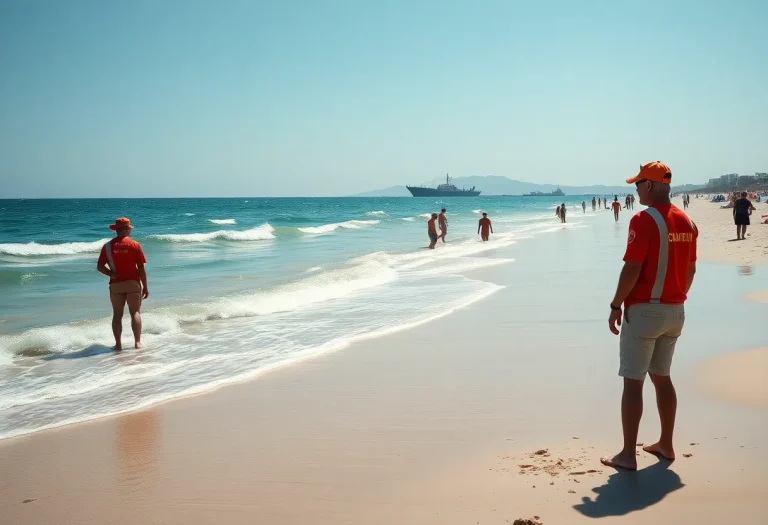 Lifeguards monitoring ocean waters at Hilton Head Beach