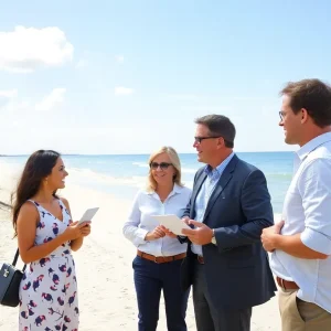 Business professionals at Hilton Head Island discussing management job opportunities