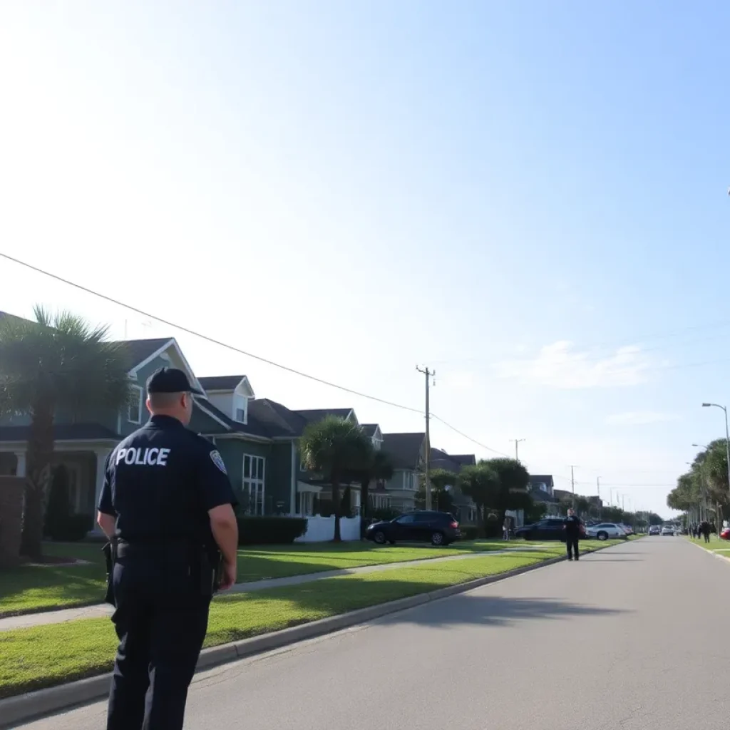 Police patrol in a peaceful neighborhood of Hilton Head Island.