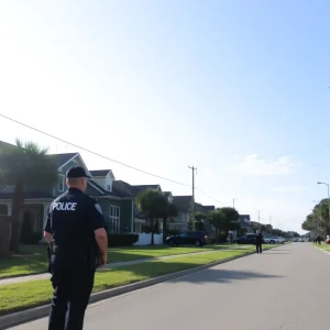 Police patrol in a peaceful neighborhood of Hilton Head Island.