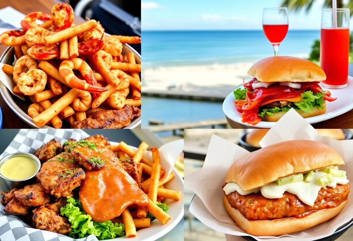 A selection of iconic casual dining dishes from Hilton Head Island.