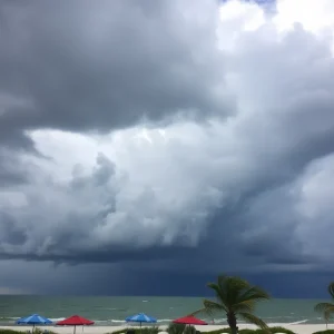 Dark thunderstorm clouds over Myrtle Beach