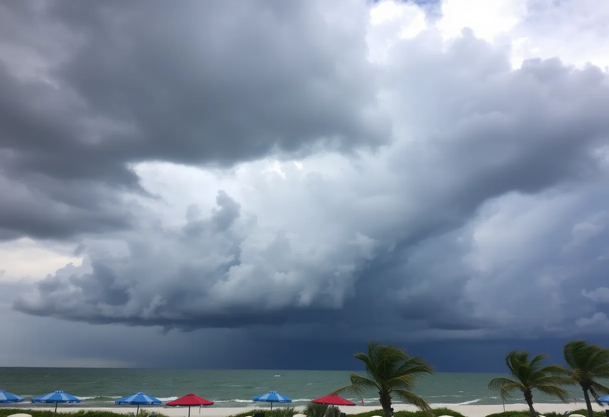 Dark thunderstorm clouds over Myrtle Beach