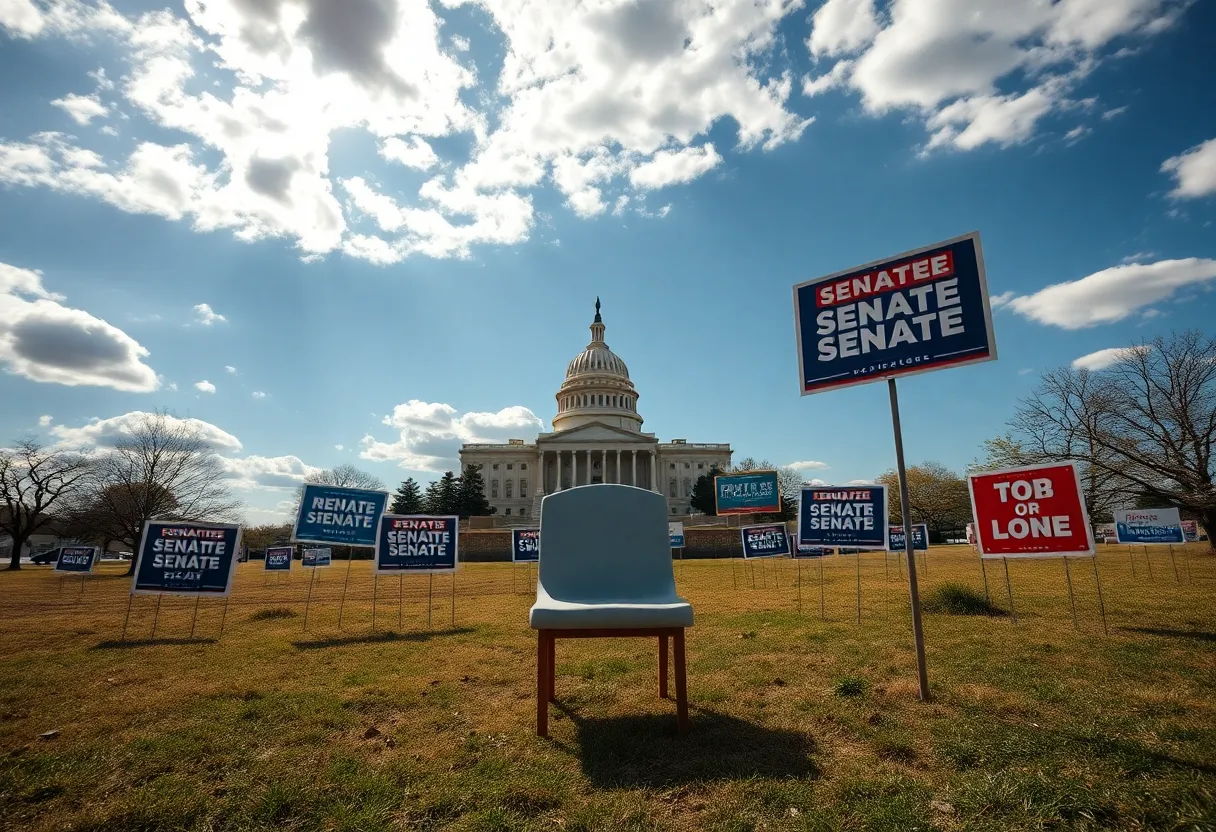 Visual representation of a vacant Senate seat symbolizing political change.