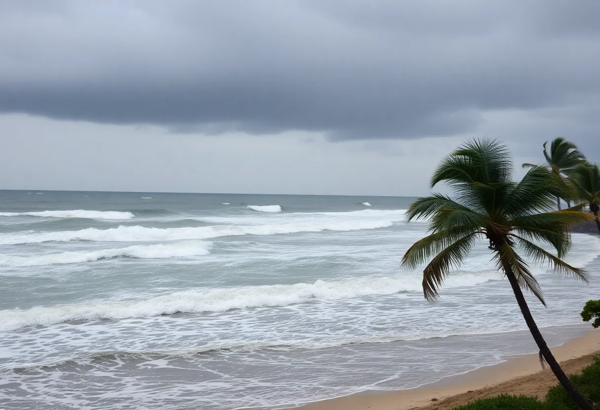 Heavy rain and rough seas at Hilton Head during severe weather