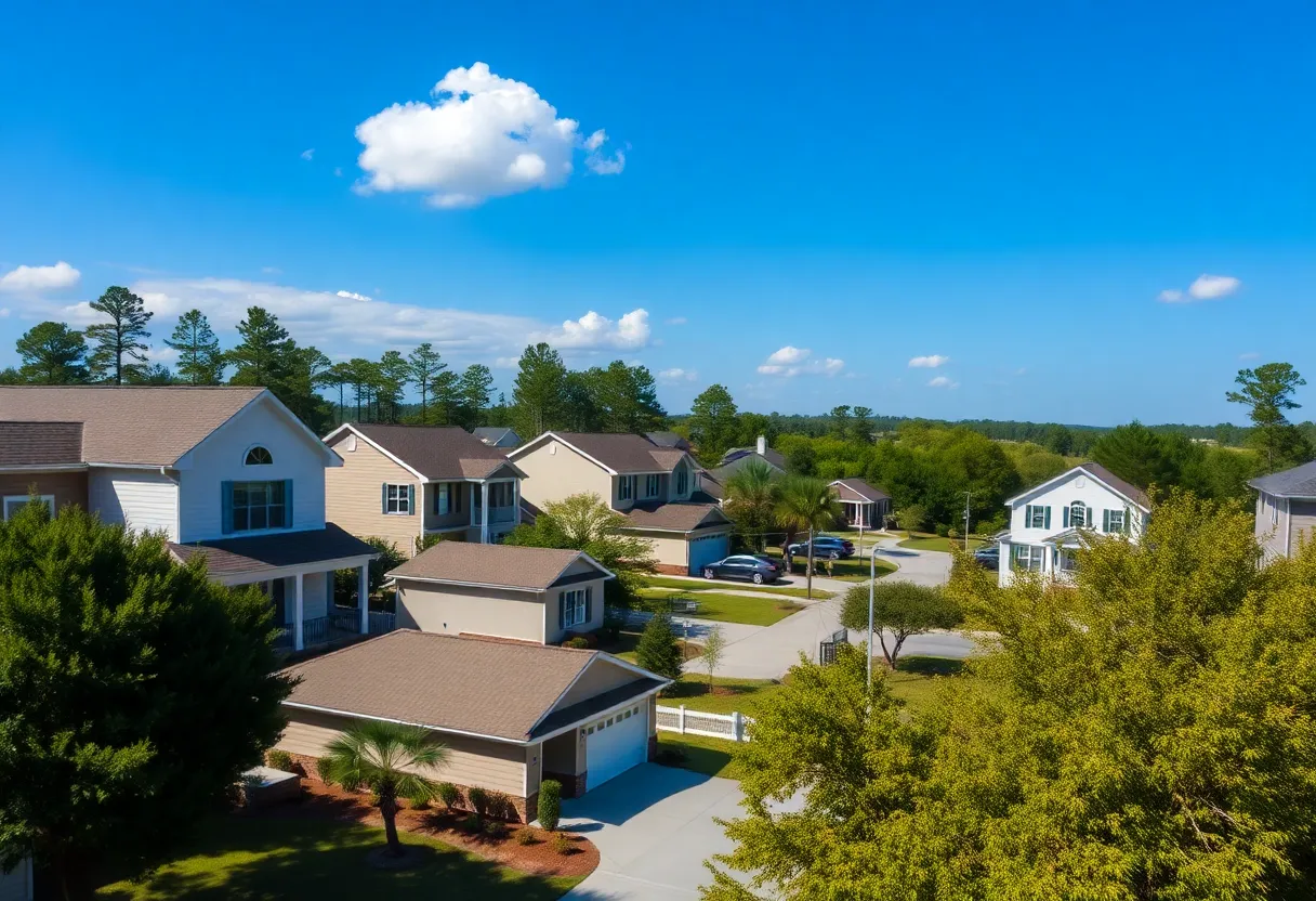 Suburban neighborhood in South Carolina