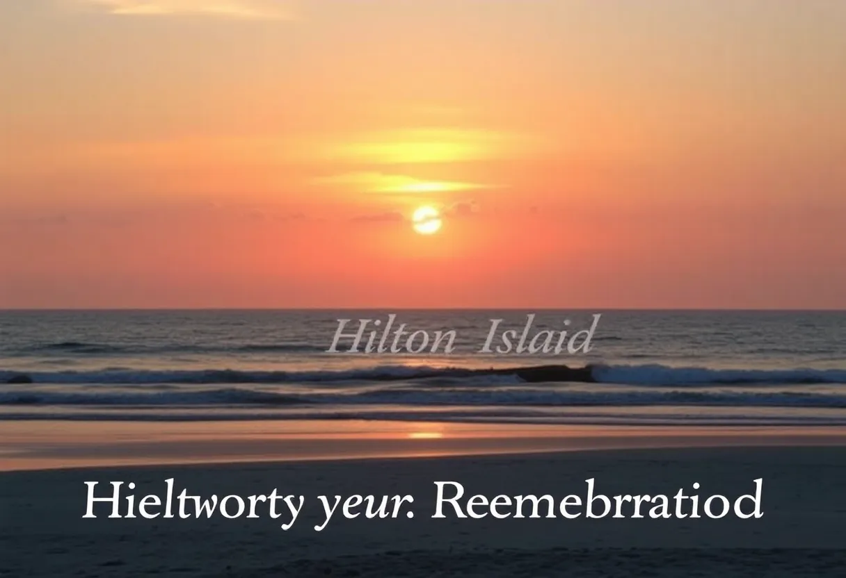 Beautiful sunset view over Hilton Head Island beach