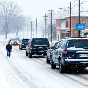 Snowy roads and winter preparations in Beaufort, SC