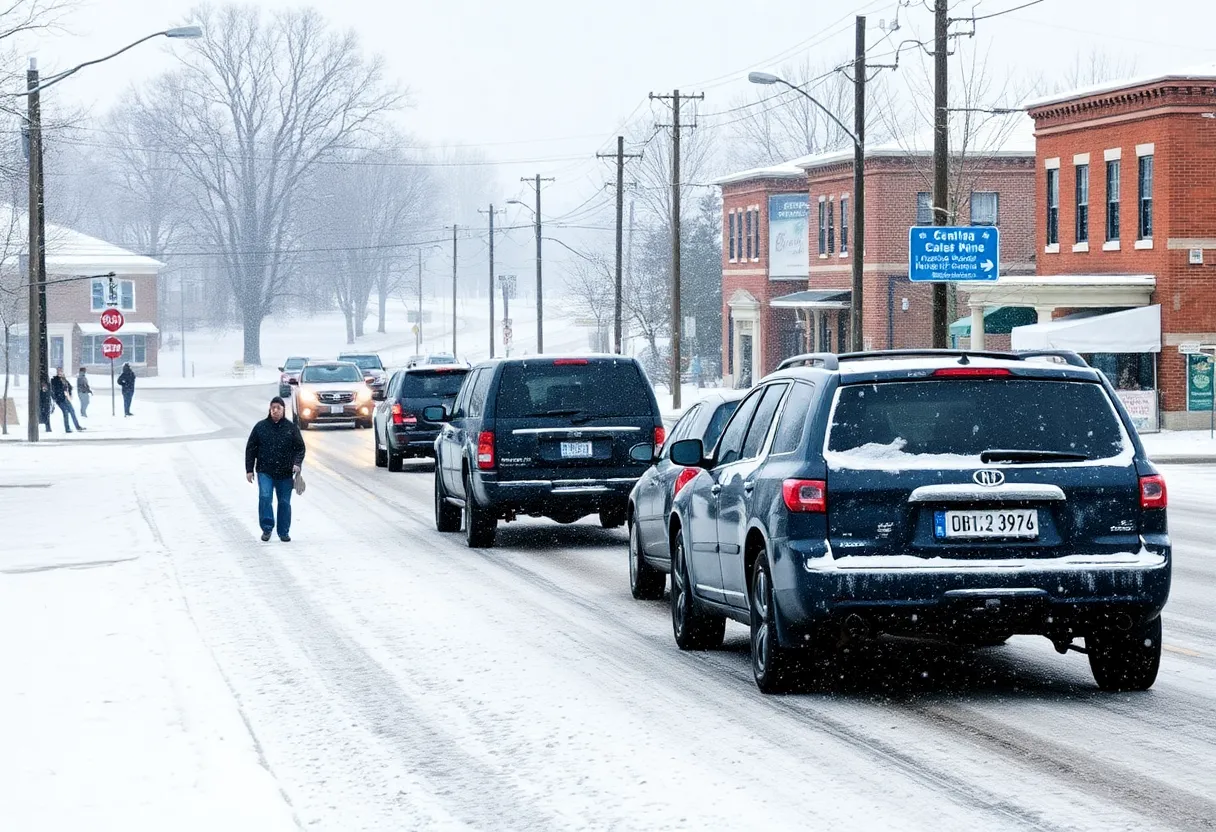 Snowy roads and winter preparations in Beaufort, SC