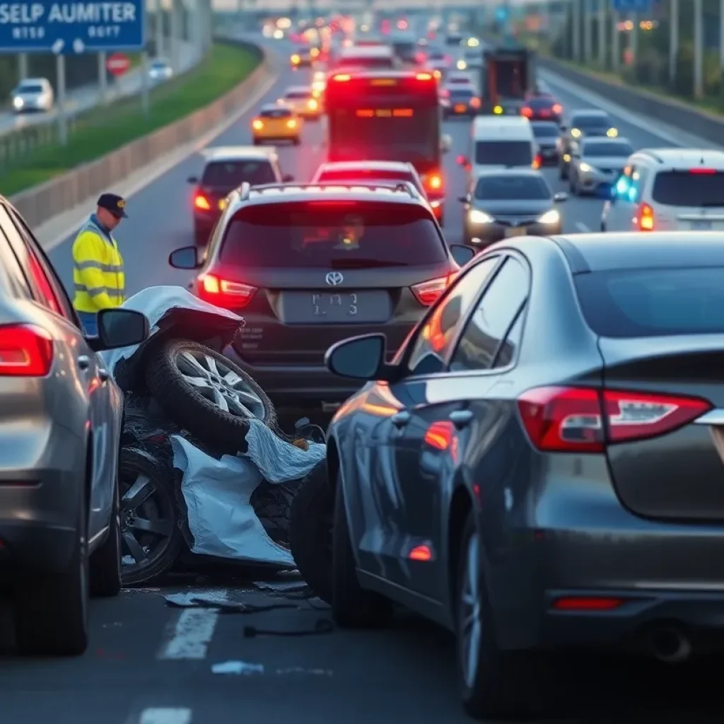 A six-vehicle crash on U.S. 278 in Bluffton with emergency response