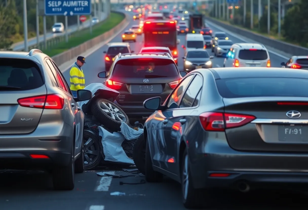 A six-vehicle crash on U.S. 278 in Bluffton with emergency response
