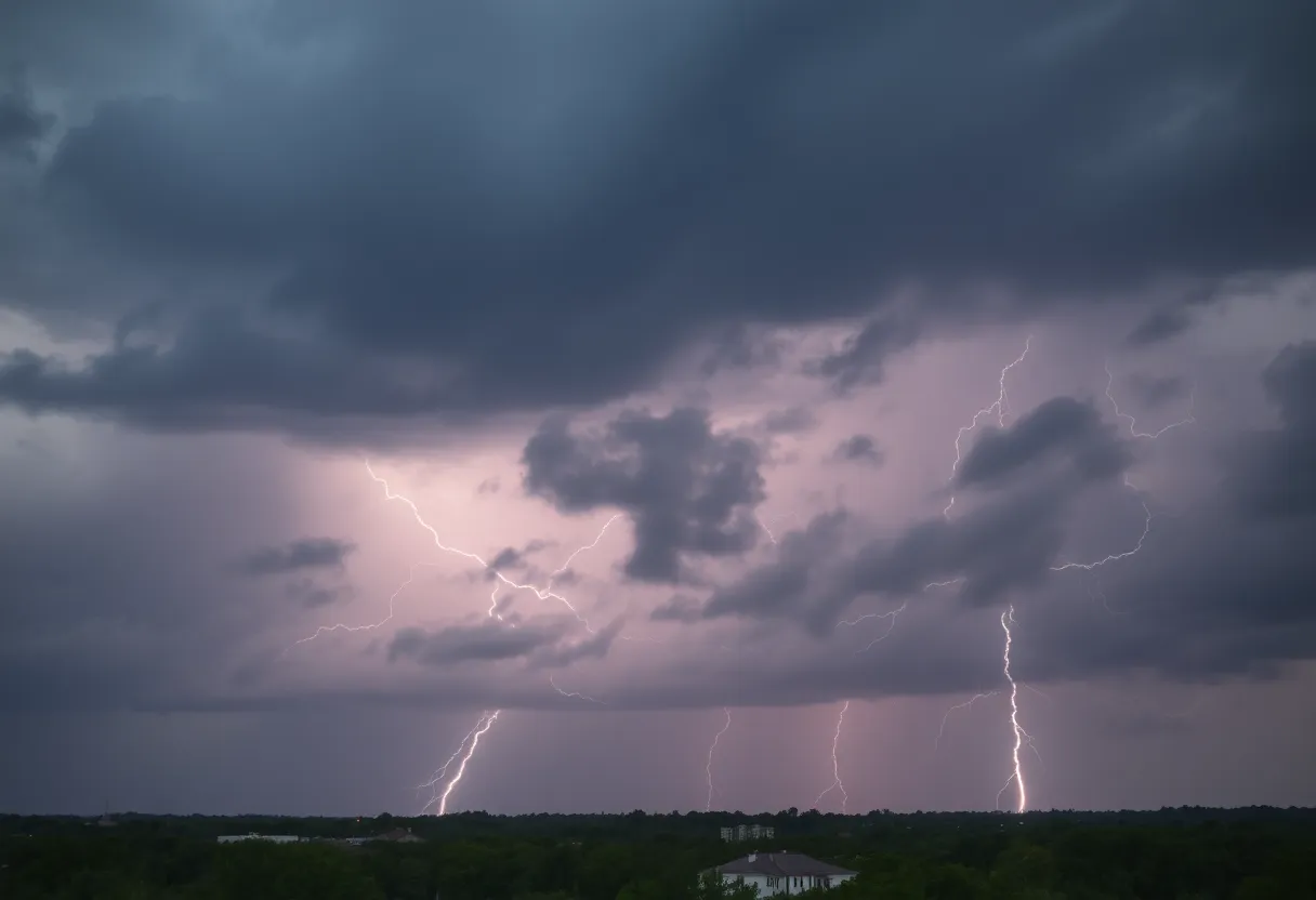 Dark thunderstorm clouds over Charleston, SC