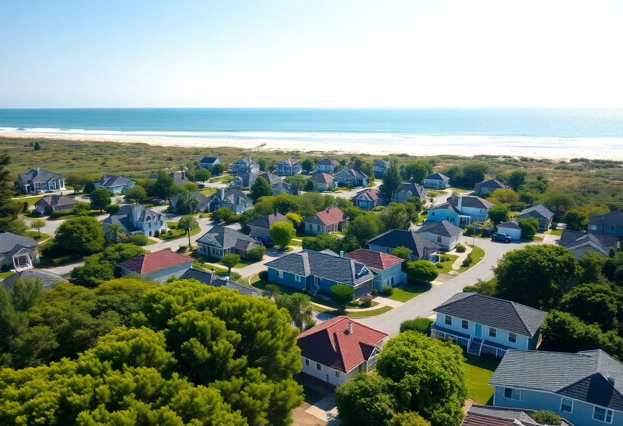 Aerial view of The Cottages at Alex Patterson Place on Hilton Head Island.