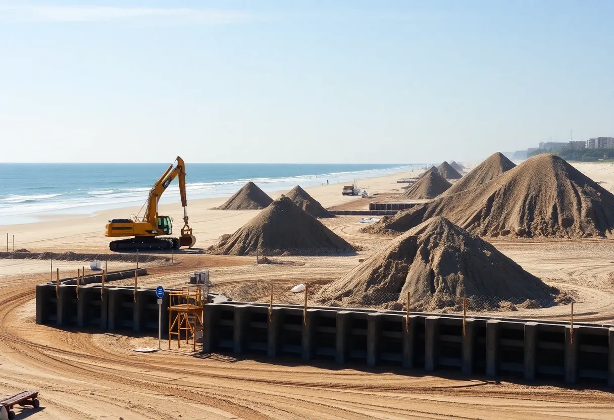 Hilton Head Island beach construction with sand renourishment