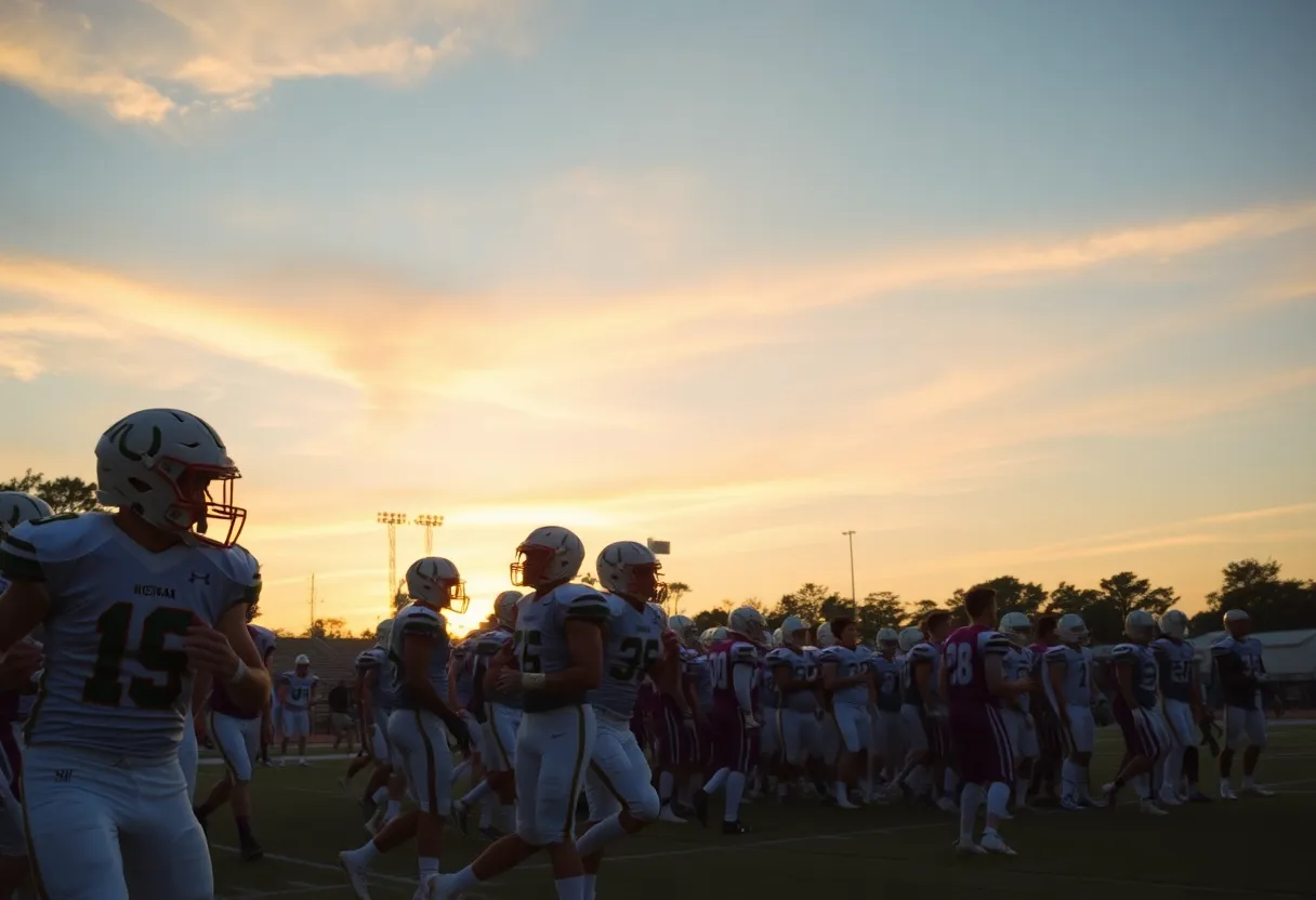 Hilton Head football team in action during a game