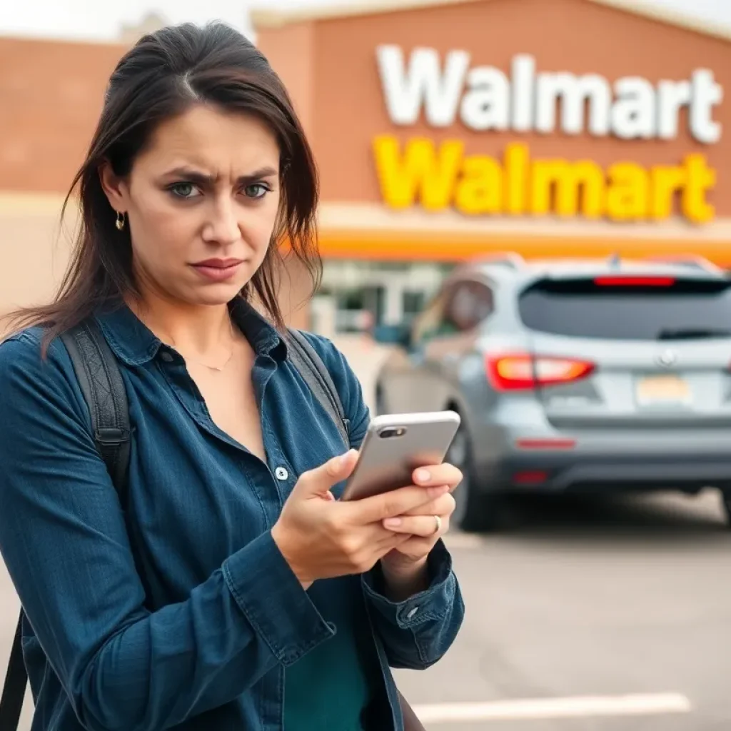 Scene of a woman feeling threatened in a parking lot