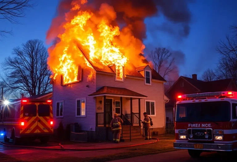 Firefighters battling a house fire on Hilton Head Island