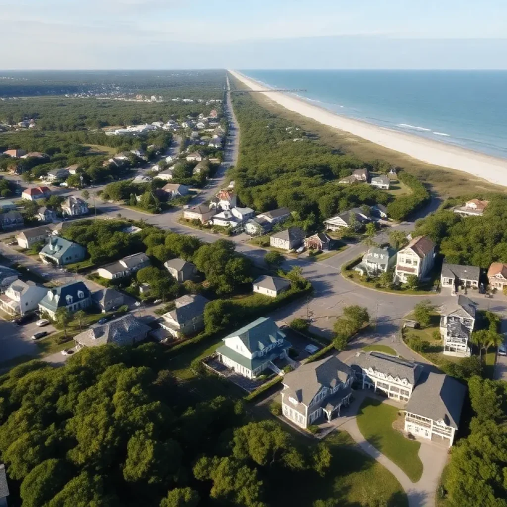 Scenic view of Hilton Head Island showing residential areas and beach