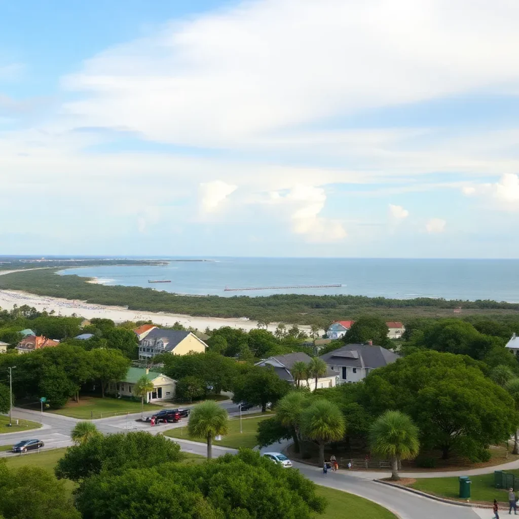 Scenic beach view of Hilton Head Island with people relaxing