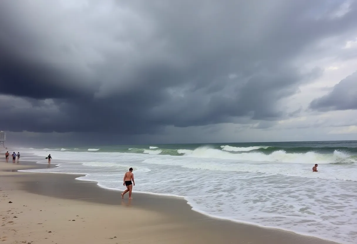 Stormy weather at Myrtle Beach during Tropical Storm Chantal